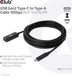 Club 3D - USB-Verl&auml;ngerungskabel - USB-C (M) bis USB Typ A (W) - USB 3.1 Gen 2...