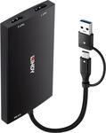 Lindy USB Type A and C to Dual HDMI 4K60 Converter (43430)