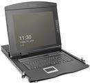 DIGITUS Modulare HD LCD KVM Konsole mit 19 TFT, 8-Port VGA KVM Anschluss, Touchpad,