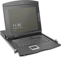Digitus 48,30cm (19) HD LCD KVM Konsole - 16-Port VGA - deutsche Tastatur - 48,3 cm