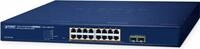 PLANET 16-Port 10/100/1000T 802.3at PoE + 2-Port 1000X SFP Web Smart Ethernet Switch
