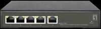 LevelOne Hilbert 5-Port Gigabit PoE Smart Lite Switch - 802.3at/af PoE - 4 PoE