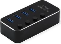 ROLINE USB3.2 Gen1 Hub, 4x A, Ports einzeln schaltbar (14.02.5056)