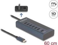 Delock USB 10 Gbps Hub mit 7 Type-C Ports davon 6 x Datenport+ 1 Daten und PD 20