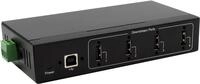 EXSYS GmbH 4 Port USB 2.0 Metall-HUB, f&uuml;r Tisch, Wand- und DIN-Rail Montage,...