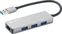 Sandberg 333-67, Sandberg - Hub - 1 x SuperSpeed USB3.0 + 3 x USB2.0 - Desktop
