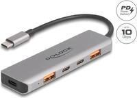 Delock - Hub - 10 Gbps, Power Delivery 95 Watt - 2 x USB-C + 2 x USB - Desktop
