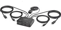 StarTech.com 2-Port USB-C Cable KVM Switch, 4K 60Hz DisplayPort Output, Compact KVM