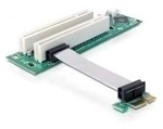 DeLOCK Riser Card PCI Express x1 > 2x PCI - flexibler Kabel links gerichtet 7cm -