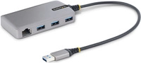 StarTech.com 3-Port USB Hub with Ethernet, 3x USB-A Ports, Gigabit Ethernet RJ45, USB