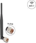 Delock WiFi 7 Antenne N Stecker 2 - 3 dBi 20.6 cm omnidirektional mit Kippgelenk und