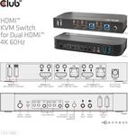 Club 3D CSV-1382 - KVM-/Audio-Switch - 2 x KVM/Audio - 1 lokaler Benutzer - Desktop -