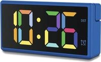 Hama Digitaler Wecker Ibiza, Multicolor-Display, mit USB-Ladefunktion, Blau
