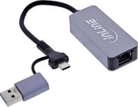 InLine USB 3.2 zu 5 Gb/s Netzwerk-Adapter USB-C+USB-A Adapter RJ45 - Adapter -