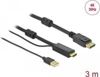 DeLOCK HDMI zu DisplayPort Kabel 4K 30 Hz 3 m - 3 m - HDMI Typ A (Standard) -