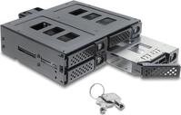 Delock 5.25? Wechselrahmen f&uuml;r 4 x 2.5? SATA oder SAS HDD / SSD mit Schloss...