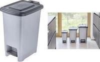 keeeper Tret-Abfalleimer olaf, 25 Liter, PP, light silver komfortables &Ouml;ffnen und