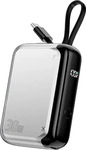 4smarts 541085, 4smarts Powerbank Pocket mit USB-C Kabel 10000mAh, silber (541085)