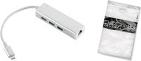 SHIVERPEAKS SHVP 14-05025 - USB 3.1 C Stecker auf RJ45 Ethernet + 3x USB Buchse