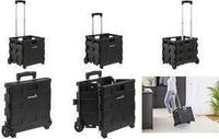 keeeper Klapp-Transportkarre olli mit Klappbox, 65 Liter schwarz,