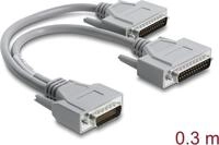 Delock Adapter Y-Kabel Seriell RS-232 LFH D-Sub HD 60 Pin Stecker zu 2 x D-Sub 25