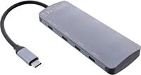 InLine USB 3.2 Gen.2 Hub 4x USB-C+ 3x USB-A PD 100W Aluminium grau - Dieser USB Hub