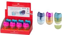 FABER-CASTELL Radierer-Spitzer-Kombi Mini, im Display Einfachspitzdose f&uuml;r...