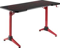 Gaming Desk, 120x60 cm, glass surface w/RGB lighting, red desk frame (EO0043)