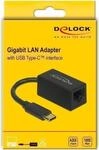 Delock - Netzwerkadapter - USB-C 3,2 Gen 1 - Gigabit Ethernet x 1 - Schwarz (66043)