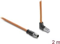 Delock M12 Kabel X-kodiert 8 Pin Stecker gerade zu RJ45 Stecker nach oben...