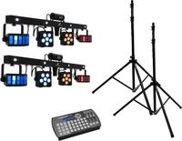 EUROLITE Set 2x LED KLS Laser Bar PRO + Easy Show + 2x M-4 Boxenhochst&auml;nder