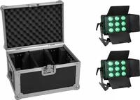 EUROLITE Set 2x LED CLS-9 QCL RGB/WW 9x7W + Case (20000984)