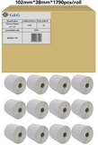G&G Etikettenrollen f&uuml;r Etikettendrucker ersetzt Zebra 800264-155 wei&szlig;, 102,0...