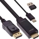 InLine HDMI zu DisplayPort Konverter Kabel 4K/60Hz schwarz 1m - Adapter -