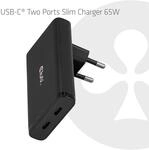 Club3D Ladeger&auml;t 2xUSB Typ C Slim PD3.1 65W, GaN retail (CAC-1935)