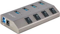 StarTech.com 4-Port Self-Powered USB-C Hub with Individual On/Off Switches, USB3.0