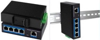 LogiLink Industrial Gigabit Ethernet PoE Switch, 5 Port 10/100/1000 Base-TX RJ45,