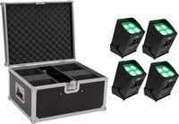 EUROLITE Set 4x AKKU UP-4 Entry QCL Spot QuickDMX + Case (20000936)