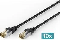 DIGITUS CAT 6A S-FTP OUTDOOR 10X3M BLK KU PE AWG 26/7 10 PACK BLACK