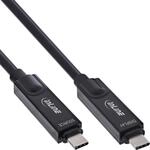 InLine USB 3.2 Gen.2 AOC Kabel - USB-C Stecker/Stecker 8K60Hz 60W - schwarz -...
