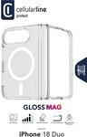 Cellularline Gloss MagSafe Case MAG iPhone Duo Transparent (GLOSSMAGIPH18FLDT)