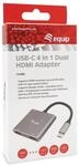 Equip Adapter USB-C->2xHDMI,3.2Gen1 100W PD,USB-C MST Adapte (133484)
