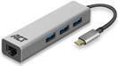 ACT Hub USB C 3.1 Gen1 (USB 3.0), 3 port, with 1 Gigabit network port, cable...