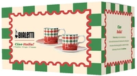 Bialetti Set 2 Tassen inkl. Untertassen Tricolore (TRICOL01)