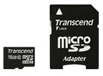 Transcend MicroSDHC Class 10 + SD-Adapter 16GB (TS16GUSDHC10)