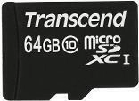 Transcend Premium - Flash-Speicherkarte (microSDHC/SD-Adapter inbegriffen) - 64GB -