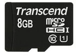 TRANSCEND 8GB MicroSDHC Class 10 UHS-I inkl SD-Adapter (TS8GUSDU1)
