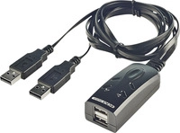 Lindy 2 Port USB KM Switch - Tastatur-/Mausschalter - 2 x USB - Desktop (32165)