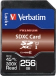 Verbatim Premium - Flash-Speicherkarte - 256GB - UHS Class 1 / Class10 - 300x - SDXC
