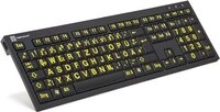 LogicKeyboard XL Print PC Slim Line NERO - Tastatur - USB - QWERTZ - Deutsch - Gelb